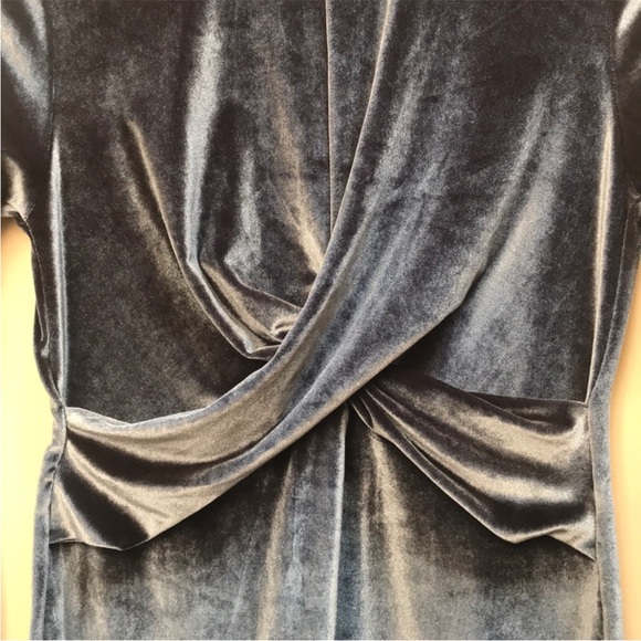 Topshop smoky blue velvet dress - Picture 4 of 5